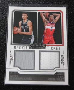 lot 53 image: 2023-24 Contenders Dual Jersey Rookie Ticket Victor Wembanyama & Bilal Coulibaly