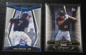 lot 57 image: 2010 Tristar Max Kepler Autograph Rookie Card Lot  7080 & 4850