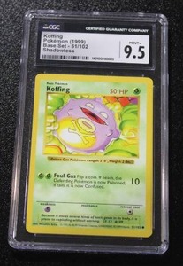 lot 60 image: 1999 Pokemon Base Set Shadowless Koffing #51102 CGC 9.5
