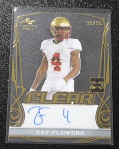 lot 64 image: 2023 Leaf Trinity Zay Flowers Autograph 3850  Only 50 Exist