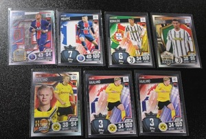 lot 69 image: Topps Match Attax Soccer Shortprint Lot  7 Cards  Erling Haaland - Kylan Mbappe - Cristiano Ronaldo