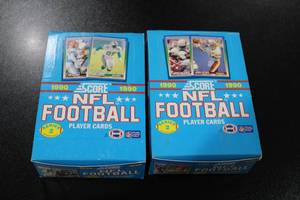 lot 79 image: 1990 Score Football Series 2 Hobby Box Lot  2 Boxes