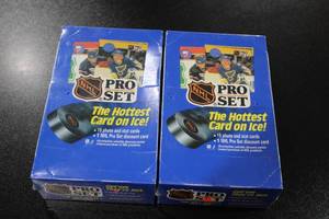 lot 80 image: 1990 Pro Set Series 1 Hockey Hobby Box Lot  2 Boxes