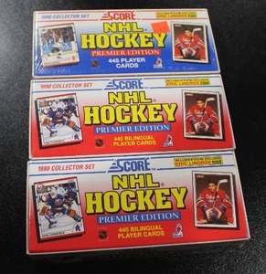 lot 101 image: 1990-91 Score Hockey Factory Sealed Complete Set Lot  3 Sets