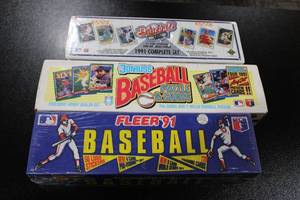 lot 128 image: 1991 Fleer - Donruss - Upper Deck Baseball Factory Sealed Complete Set Lot  3 Sets