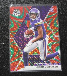 lot 146 image: 2020 Mosaic Green Reactive Prizm Justin Jefferson #209 Rookie Card