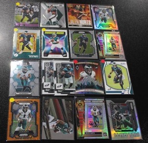 lot 170 image: Jalen Hurts Football Card Lot  17 Cards w 4 Rookie Cards