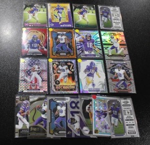 lot 175 image: Justin Jefferson Football Card Lot  19 Cards w 3 Rookie Cards