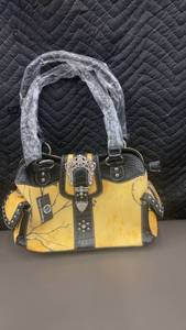 Vera Bradley Yellow Floral Handbag with Rhinestone Accents