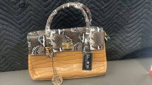 Julia & Michale Designer Handbag with Crocodile and Snakeskin Pattern