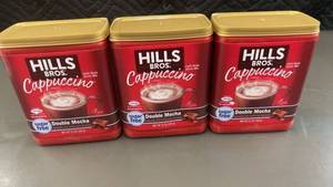 lot 12 image: ID 4 - Set of 3 Hills Bros. Sugar Free Double Mocha Cappuccino Drink Mix - 12 oz Each