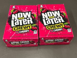 lot 23 image: 2 back 1.2 - Box of 48 Packaged Now and Later Chewy Cherry Candies
