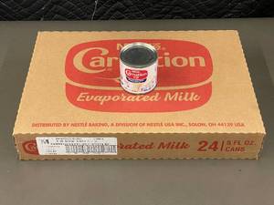 lot 42 image: CT 2 - 24 Pack of Carnation Evaporated Milk 5 oz Cans - Best By 083123