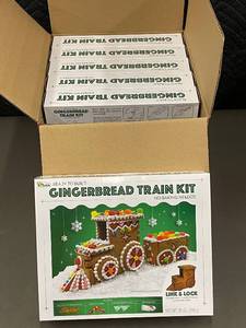 lot 45 image: E 2 - Set of 6 Unopened Gingerbread Train Kits - No Baking Needed