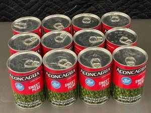 lot 50 image: 2 back - Aconcagua Sweet Peas - 12 Cans, 14.8 oz Each