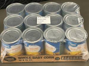 lot 84 image: 12-Pack of Great Value Whole Baby Corn - 15oz Cans