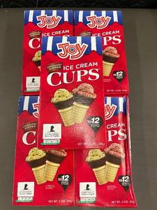 lot 119 image: KS 3 - 5 Boxes of Packaged Joy Chocolate-Dipped Ice Cream Cups - 12 Count Each