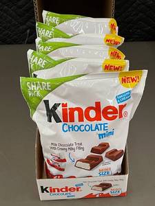 lot 145 image: IN 2 - Box of 5 Kinder Chocolate Mini - Milk Chocolate Treats with Creamy Filling