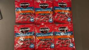 lot 195 image: GA 2 - Set of 6 Jack Links Barbecue Pork Tender Bites - 3.25 oz Each