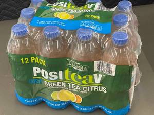 lot 266 image: 12-Pack Positeav Diet Green Tea Citrus - 500ml Bottles