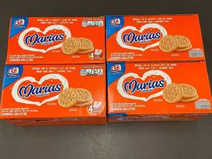 lot 357 image: ID 1 - Box of 4 Packaged Maria Cookies - 560g Total