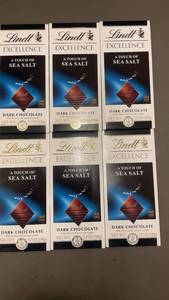 lot 359 image: trolly - Set of 6 Lindt Excellence Dark Chocolate with Sea Salt Bars (3.5 oz each)