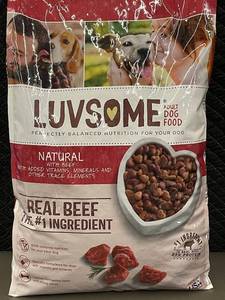 lot 368 image: LUVSOME Adult Dog Food - Real Beef #1 Ingredient