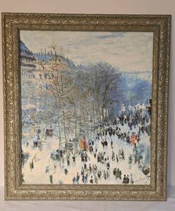 lot 44 image: Framed Claude Monet Boulevard des Capucines Reproduction