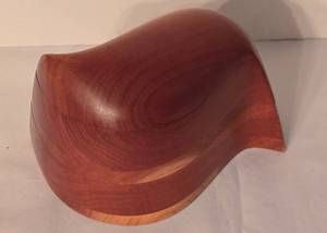 lot 68 image: Signed Wave-Shaped Wooden Storage Box