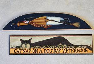 lot 143 image: Pair of Wooden Wall Hangings