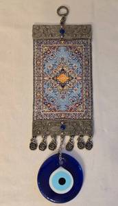 lot 151 image: Nazur Evil Eye Miniature Carpet Wall Hanging