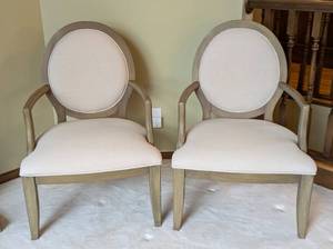 lot 7 image: Pair of Contemporary Neutral Upholstered Armchairs