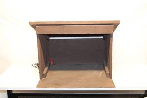 lot A-18 image: Wooden Display Stand with Storage Compartment and Light