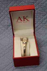 lot 27 image: Anne Klein Womens Gold Tone Watch in Original Box