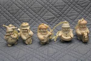 lot 36 image: Set of 5 Lenox Christmas Snowman Ornaments - Musical Theme