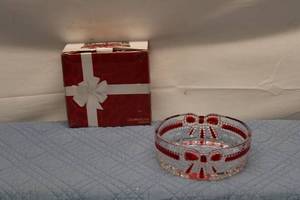 lot 43 image: Ruby Ribbon Collection Crystal Bowl by Mikasa - Celebrations