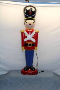 lot A-66 image: Vintage Light-Up Christmas Toy Soldier Decoration Blow Mold