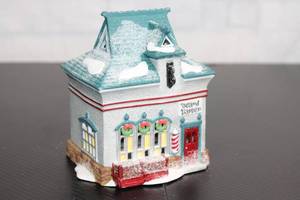 lot B-94 image: Heritage Village Collection North Pole Series Beard Barber Shop Porcelain Figurine