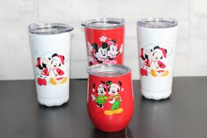 lot 105 image: Set of 5 Mickey and Minnie Christmas Tumblers