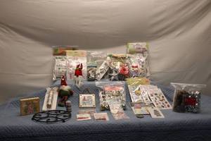 lot 138 image: Collection of Crafting Supplies and Seasonal Decor Items