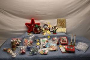 lot 142 image: Large Assorted Christmas Decoration Lot including Ornaments and Decor