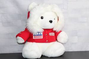 lot 160 image: Santa Bear 1989 Plush Toy with Red Winter Coat