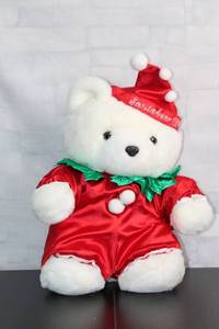 lot 162 image: Christmas Themed Plush 1994 Santa Bear in Red Santa Outfit