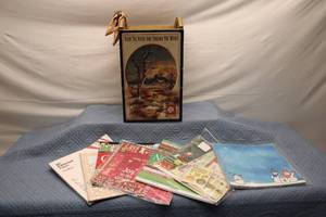 lot 193 image: Christmas Paper Crafting Supplies Set with Decorative Wooden Box
