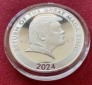 lot 24 image: 2024 1 oz Silver Donald Trump 4547 Silver Round