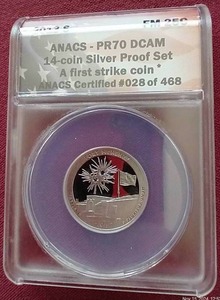 lot 26 image: 2013-S Fort McHenry Silver Quarter - ANACS PR70 DCAM