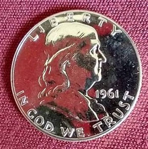 lot 55 image: 1961 Proof Franklin Half Dollar