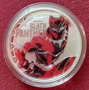 lot 61 image: 2018 Tuvalu 1 oz Silver Black Panther Coin