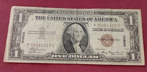 lot 69 image: Awesome 1935 Hawaii Note $1 Silver Certificate