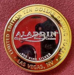 lot 73 image: Aladdin Las Vegas Silver Strike Gaming Token